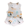 thumbnail image 1 of Odeerbi 1-10 Años Niños Niñas Conjuntos de Verano Camisetas de Tirantes de Algodón Pantalones Cortos Conjunto de Dos Piezas Con Estampado de Casa, 1 of 3