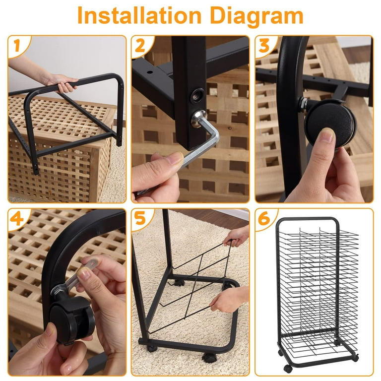 Art Drying Rack, 25 Removable Shelves Mobile Paint Drying Rack with  Lockable Castors, Canvas Rack Art Storage Ideal for Schools and Art Studios  17 D x 12 W x 39 H 