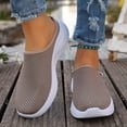thumbnail image 4 of OOOUM Mesh Mesh Sneakers For Women Comfortable Cushioned Slip On Shoes Breathable Casual Lightweight Walking Shoes Coffee US:6, 4 of 6