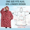 thumbnail image 4 of Oversized Wearable Blanket Hoodie,Red Christmas HO Pattern Sherpa Blanket Hoodie with Super Pockets,Super Warm Fuzzy Pullover for Women & Men, 4 of 6