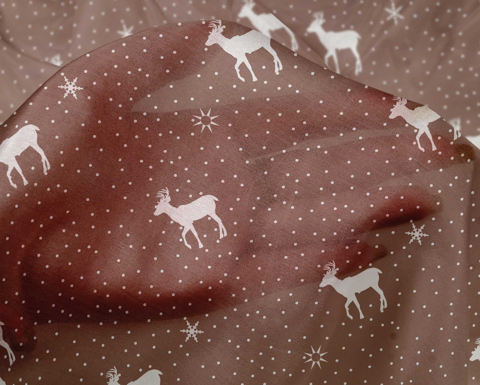 oneOone Silk Tabby Dark Rose Brown Fabric Christmas Sewing Fabric By The Yard Printed Diy Clothing Sewing Supplies 42 Inch Wide