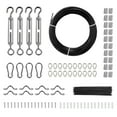 thumbnail image 1 of VEVOR Vinyl Coated Wire Rope Kit, 3/32 Cable Through 1/16 Diameter Stainless Steel, 7x7 Strands Construction with 189 Accessories for String Lights,, 1 of 9