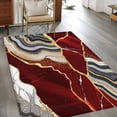 thumbnail image 3 of 3'x5' Area Rugs, Red Marble Indoor Outdoor Area Rug for Living Room Bedroom, Grey Gold Texture Vintage Farmhouse Art Washable Bathroom Rugs Kitchen Floor Carpet Mats Home Decor Aesthetic, 3 of 8