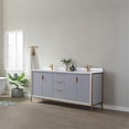 thumbnail image 2 of Vinnova Granada 72" White Faux Stone Top Double Vanity in Paris Gray No Mirror, 2 of 12