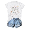 thumbnail image 1 of Mode Femme Décontractée Uni Mignon Imprimé Col Rond Manches Courtes Chemise Haut Compression Chemise Femme Femmes Course Manches Longues Femmes Actif Superposition T-Shirt pour Femmes Superposition Manches Longues Chemise Femmes Femmes, 1 of 2