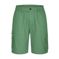thumbnail image 5 of pstuiky Abreviatura para hombres, Pantalones cargo casuales con cremallera y botones para hombre, hasta la rodilla, lisos, con bolsillo, rectos, con cremallera y botones, 5 of 5