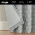 thumbnail image 4 of Eclipse Kids Dot Clip 100% Blackout Rod Pocket Back Tab 84" long x 40" wide Curtain panel in Grey, 4 of 8