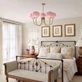 thumbnail image 3 of LittleGlovo Light Fixture with Pink Smooth Glass Shade French Home Decor Glass Hanging Lamp, 3 of 24