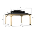 Sunjoy Bridgeport 13' x 15' Hardtop Black and Beige Rectangle Gazebo