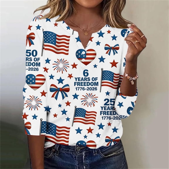 MAIHAN 250th Anniversary T-Shirt Women Patriotic T-Shirt 250 Years Independence Tee Summer T Shirt Patriotic Freedom Semiquincentennial Shirt for 250th Year