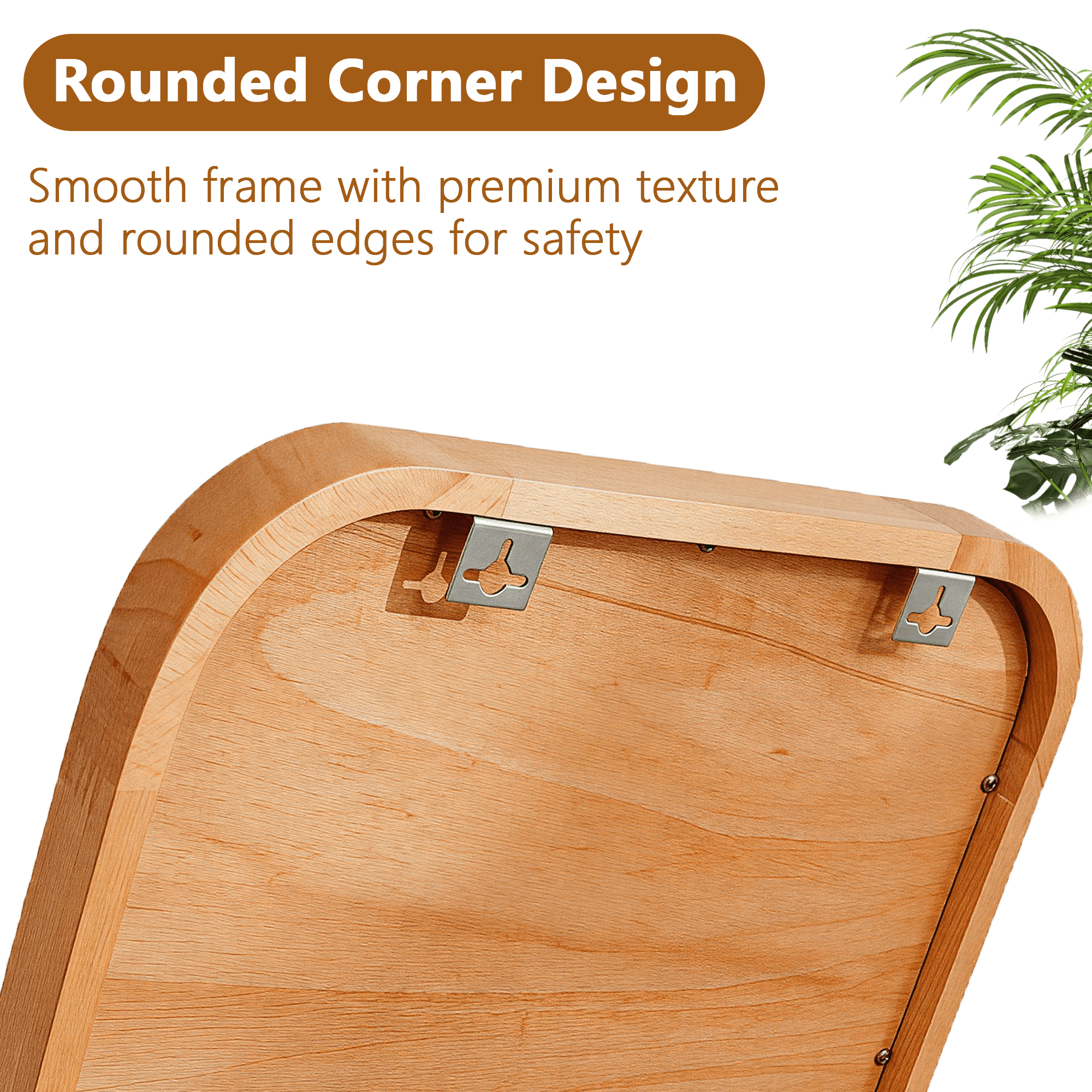 Solid Beech Wood Full Length Mirror with Stand, Freestanding Floor Mirror and Dressing Mirror for Bedroom Living Room, Natural Wood Wash