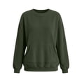 thumbnail image 6 of Zysthvn Fall Crew Neck Sweatshirts Women Casual Corduroy Pullover Lightweight Long Sleeve with Pockets Sweatshirts for Women Solid Tops, 6 of 7
