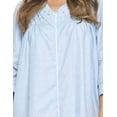 thumbnail image 5 of Casual Nights Women's Zip Front Woven House Dress | 3/4 Sleeves Housecoat Long Duster Lounger, 5 of 5