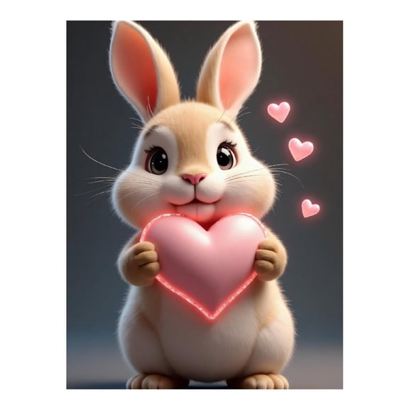 Diamond Art Kit for Adults, Cute Bunny Print No.66 Diamond Painting for Adults Beginners, 5D DIY Diamond Art Painting Kits, Colorful Diamond Painting Craft for Home Decor 12x16