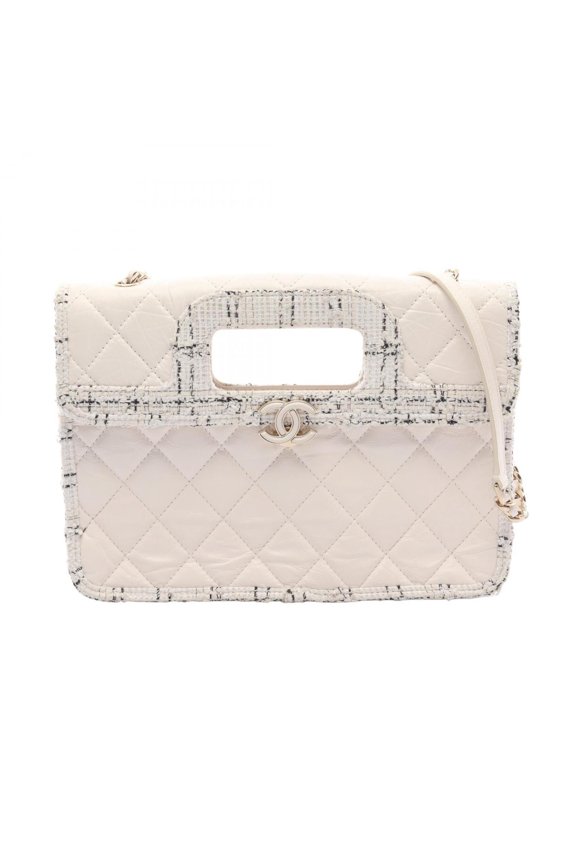 Pre-Owned Chanel Matelass 2-Way Shoulder Bag/Handbag, Calfskin Leather, Fabric, Women's,...