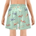thumbnail image 5 of joogoo Airplane Retro Green Boys Swim Trunks Beach Swimsuit Shorts Boxer 8Y, 5 of 8