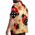thumbnail image 3 of Seven Starred Ladybird Men's Short Sleeve Hawaiian Shirt, Poplin Casual Printed Button Down, Summer Beach Unisex Shirts, 3 of 6