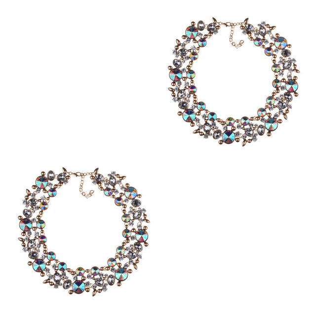 Jumpingount Collar de cristal para mujer, cadenas de clavícula, collares, decoración, decoraciones, novia, joyería para mujer, joyería para Type3 NO3