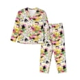 thumbnail image 1 of Balery Retro Musical Conjunto de Pijama con Estampado para Mujer, Conjunto de Dos Piezas con Manga Larga, Ropa de Dormir Suave con Bolsillos, Pijamas Cómodos-Large, 1 of 7