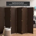 thumbnail image 2 of Red Lantern 6 ft. Tall Woven Fiber Folding Screen - Dark Mocha - 8 Panel, 2 of 6
