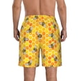 thumbnail image 3 of KLL Honeycombs Men's Casual Summer Beach Shorts Hawaiian Shorts with Pockets-X-Large, 3 of 5