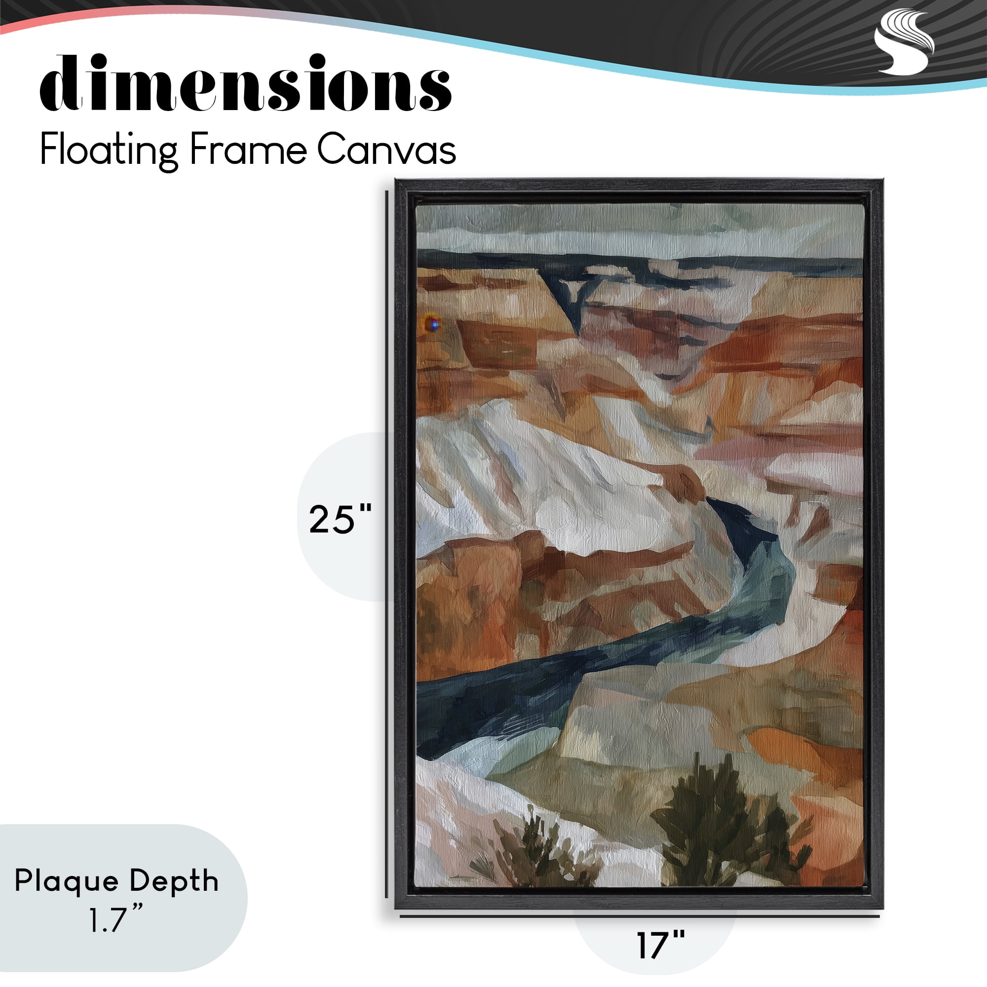 Stupell Industries Canyon Rim Textures Impression Black Framed Floater Canvas Wall Art, design by Chromatic Storm Studio