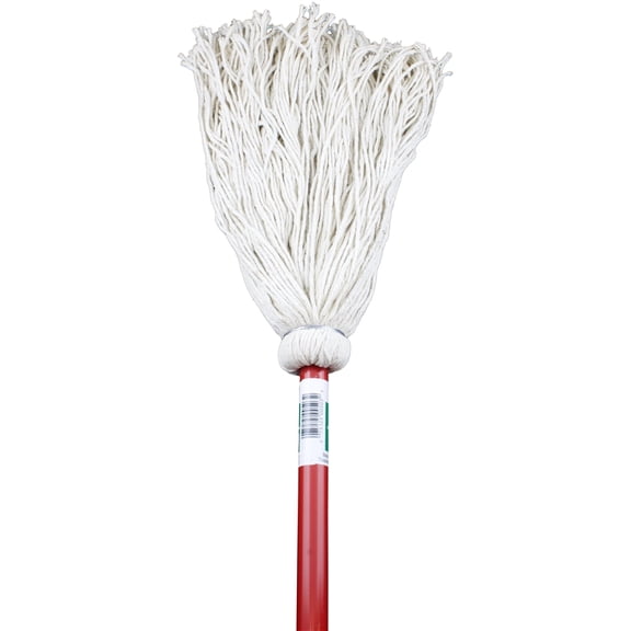 Chickasaw 11110L Wet Mop with Hanger, 10 oz Headband, 60 in L, Cotton Mop Head, White Mop Head, Metal Handle