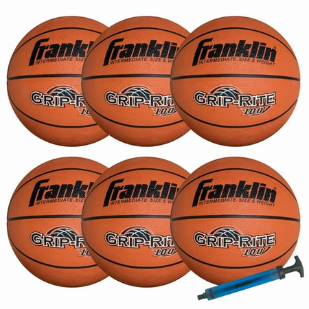 Franklin Sports Official Size Grip-Rite 100 Team Basketball Pack/Pump