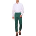 thumbnail image 2 of INSPIRE CHIC Striped Dress Pants for Men's Pleated Front Business Tapered Cropped Trousers 28 Green, 2 of 5