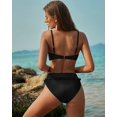 thumbnail image 2 of Mujer 2 Piezas Bandeau Bikini Fruncido Fruncido Bikini de Cintura Alta Trajes de baño Impresi贸n azul CH Impresi贸n azul CH Xishao ropa, 2 of 2