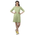 thumbnail image 2 of Moomaya Robes Mini Femmes Coton Slub Robes d'Été Manches 3/4 Robe Droite, 2 of 4