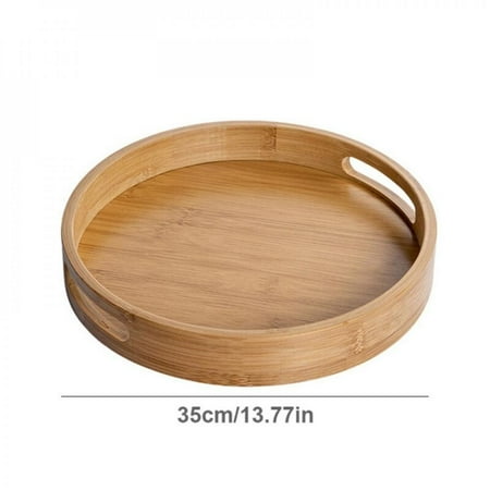 

Bamboo Tray Custom Creative Japanese Baking Binaural Portable round Tea Tray Home Tea Set Small Tea Tray 40*40*5