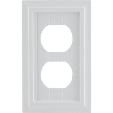 Ultra Pro Screwless Wallplate, Duplex Receptacle, Outlet Plate, White Coastal