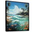 thumbnail image 2 of Designart "Multiple Palm Trees III" Floral Floater Framed Wall Art Living Room, 2 of 7