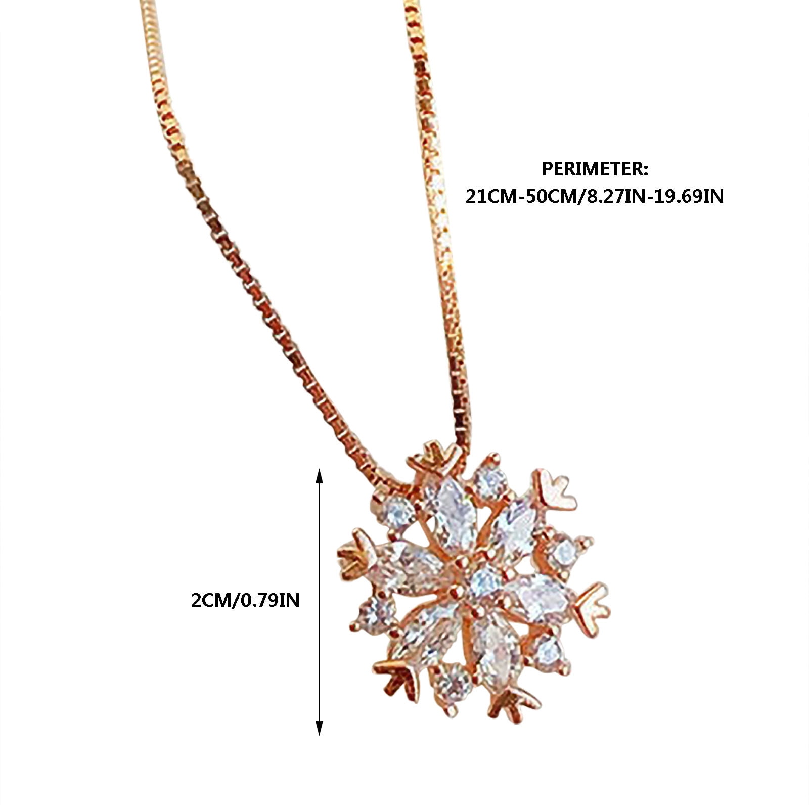 COLORFUL BLING Frozen Snowflake Crystal Zircon Pendant Necklace Set - Adjustable Clavicle Chain For Women, Bridal & Winter Jewelry Gift - View #3