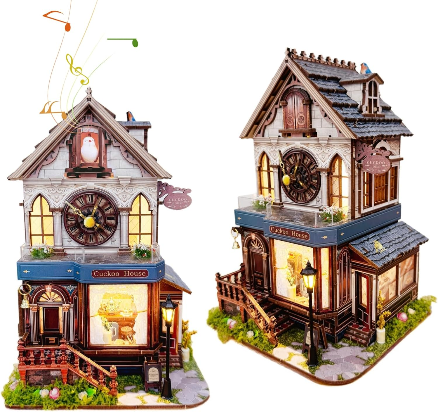 BUSATIA DIY Book Nook Kit, Miniature Cuckoo Clock House Kit, 3D