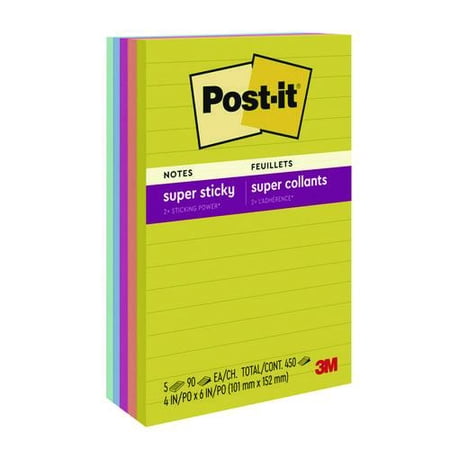 Note Pads in Summer Joy Color Collection Colors, 4" x 6", Note Ruled, 90 Sheets/Pad, 5 Pads/Pack | Bundle of 2