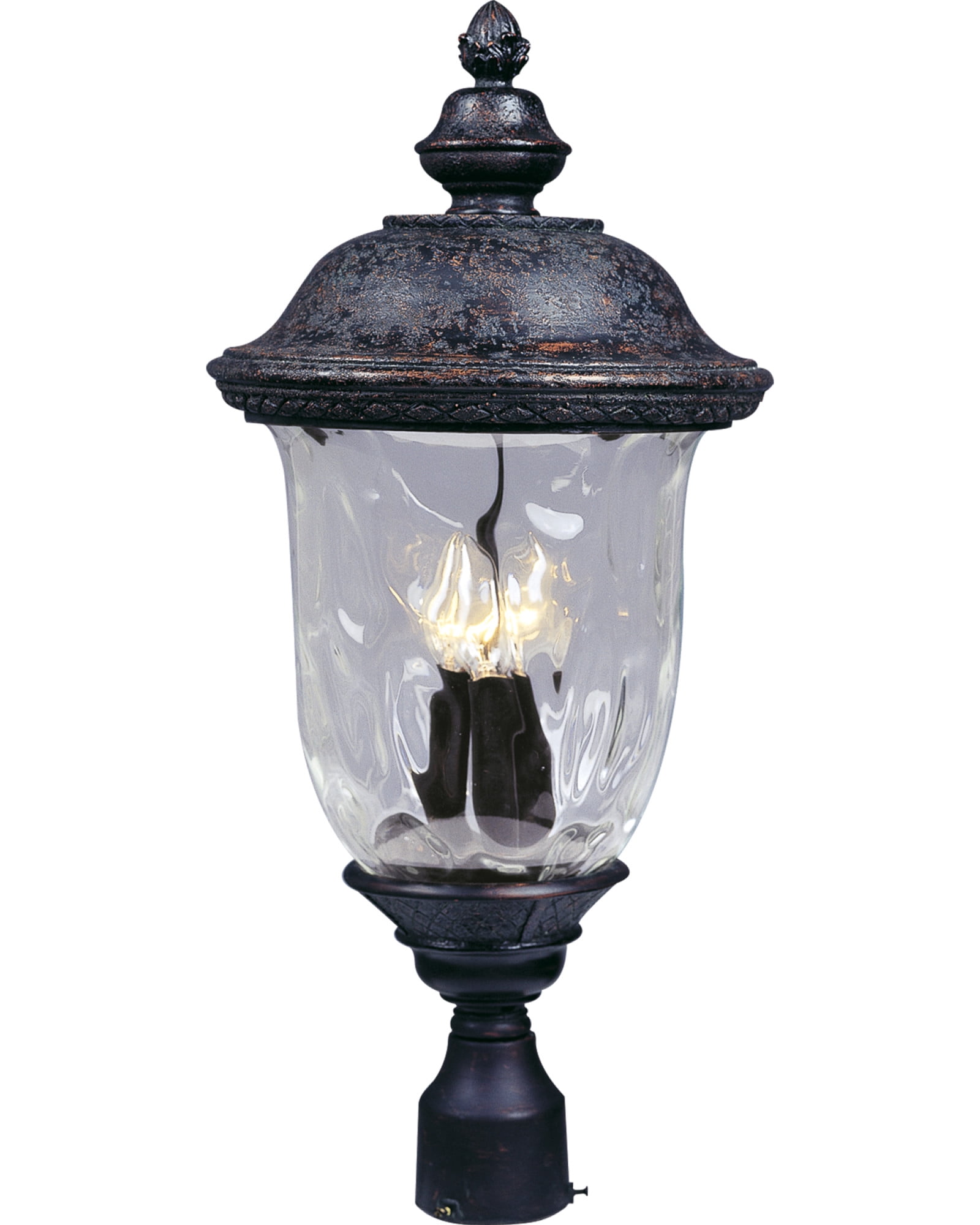Maxim Carriage House VX Three Light 26-Inch Outdoor Post Light - Oriental Bronze - 40420WGOB