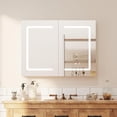 thumbnail image 2 of MELLCOM 24 x 30 inch LED Medicine Mirror Cabinet with Sockets & USBs, Wall Mounted Bathroom Cabinet with Mirror & Storage & Anti-Fog & Dimmable & 3Color Light & Defogging & Touch Sensor & IP44, 2 of 8