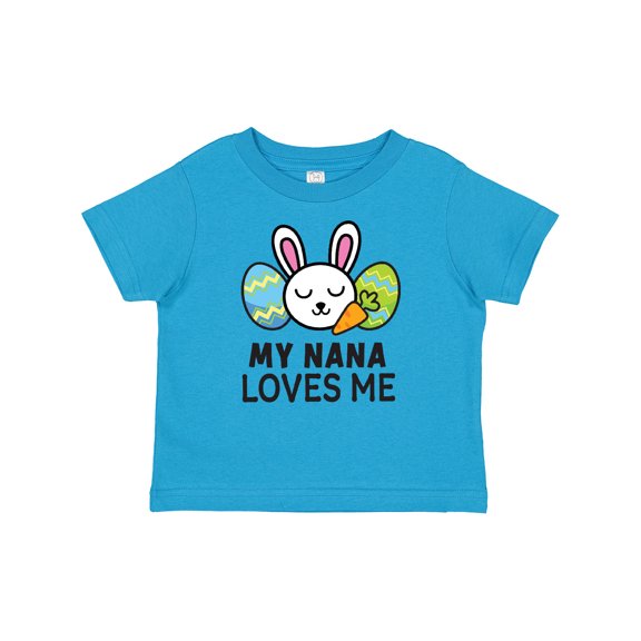Inktastic My Nana Loves Me with Bunny and Easter Eggs Boys or Girls Baby T-Shirt