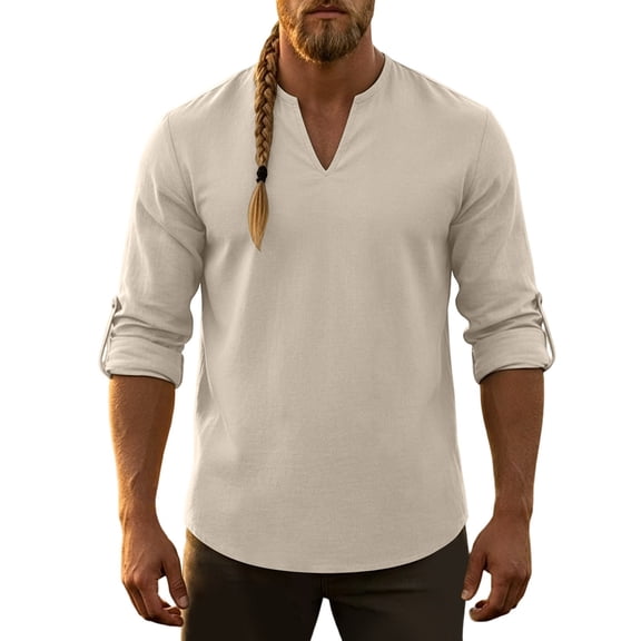FAWUUDO Men's Quick Dry Solid Crewneck Long Sleeve Ice Silk T Shirt Lightweight Soft Breathable for Fitness and Sports M Khaki