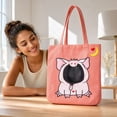 thumbnail image 2 of BingTong Cute Pig‑Shaped Pet Carrier Tote Bag,Soft Canvas Small Pet Shoulder Handbag,Breathable Opening Design,Travel Carrier for Small Cats Puppies,Outdoor Walking Shopping Daily,Pig, 2 of 6