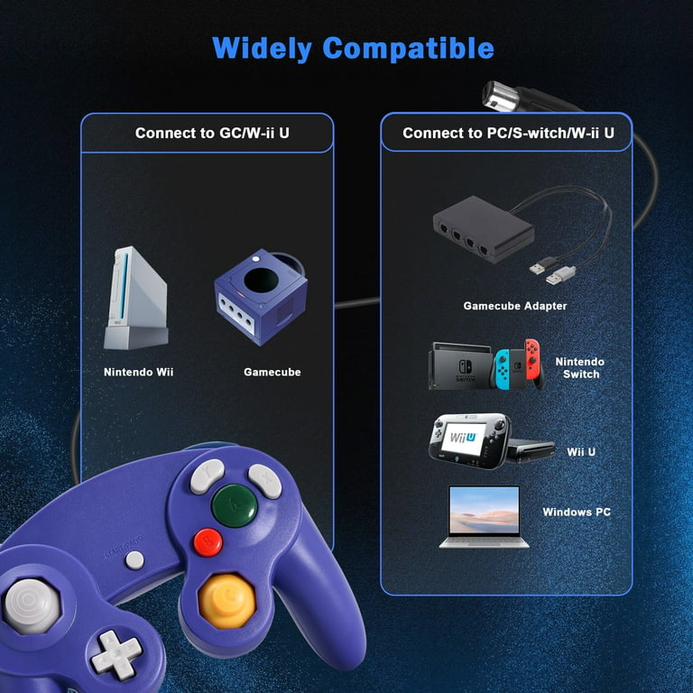 LUXMO Gamecube Controller NGC Classic Wired Gamepad Controller Compatible with Gamecube Video Game Console 1.8m 5.9ft