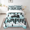 thumbnail image 2 of Feelyou Cyan Rustic Cabin Bedding Comforter Set 7pcs for Kids, Abventure Explorer King Bedding Sets, Happy Camping Theme Bed Sheets, Super Cozy Room Decor, 2 of 8