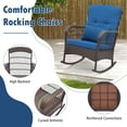 thumbnail image 5 of Gymax 3 Pieces Rocking Bistro Set PE Rattan Rocking Chairs w/ 2-Tier Coffee Table Navy, 5 of 10