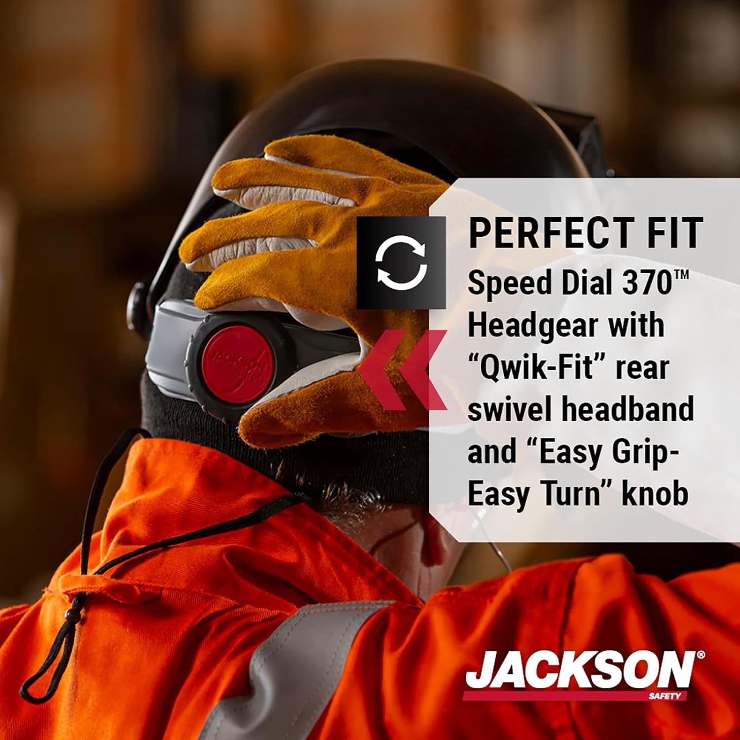 Jackson Safety Welding Helmet - Passive - Super Tuff Nylon - Lift Front - 2" x 4.25" Viewing Area - Shade 10 - 370 Speed Dial Headgear - Black - 280PL Series
