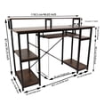 thumbnail image 2 of SHCKE 46.4 inch Computer Desk, Gaming Desk Home Office Desk Writing Desk Study Work Writing Table with Monitor Stand Shelf, Computer Desk with Keyboard Tray, 2 of 8