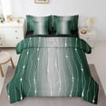 thumbnail image 1 of YST Emerald Watercolor Comforter Set, 7-Piece, Full, Geometric Wave, Ombre, Green and Grey, Abstract Lines, Bedding Set, 1 of 4