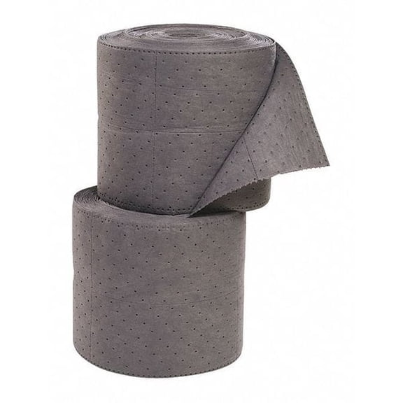 Sorbent Roll, 54 gal, 15 in x 150 ft, Universal, Gray, Polypropylene