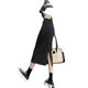 thumbnail image 5 of Falda dividida para mujer, ropa de verano para mujer, Falda vaquera envuelta en la cadera, cintura alta, media y larga, palabra A, primavera y otoño, 2022, 5 of 5